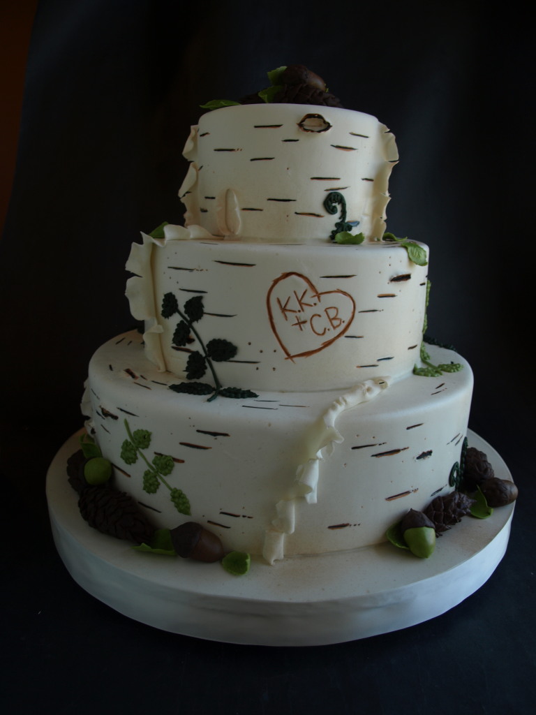 Heart your how  Cake Cake Engraved buttercream to Portland Bark Wedding with Oregon make white Birch